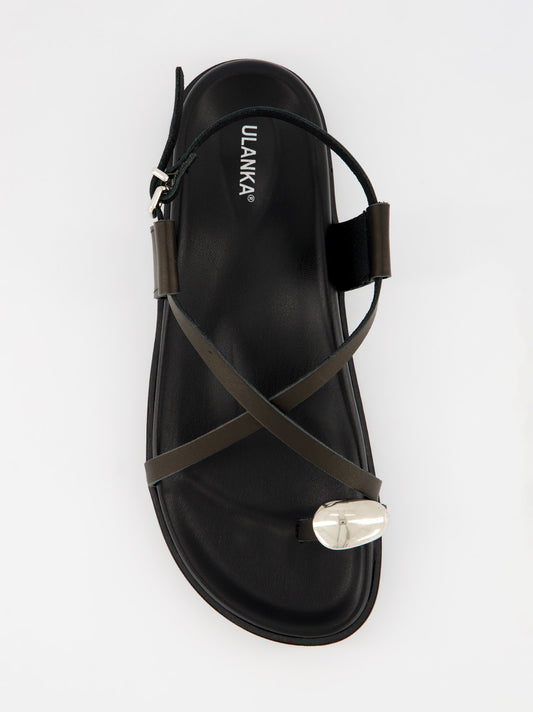Ulanka Anibal Flat Leather Sandals