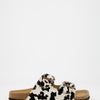 Sandalias planas piel con pelo estampado animal - Mindi