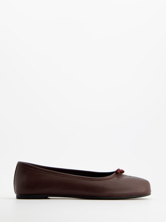 Burgundy leather tabi ballerinas - ULK Karva