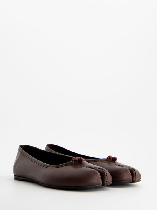 Burgundy leather tabi ballerinas - ULK Karva