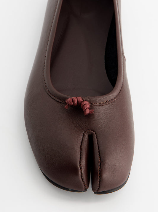 Burgundy leather tabi ballerinas - ULK Karva