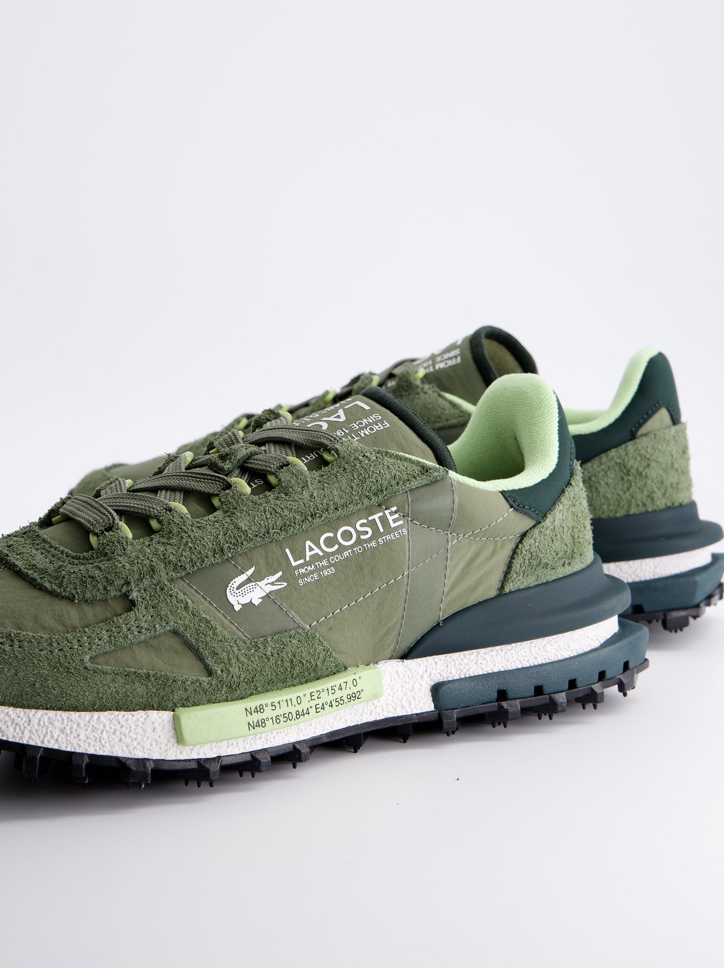 Zapatillas Lacoste Deportivas Verde Caqui Con Detalles En Verde Lima - Elite Active