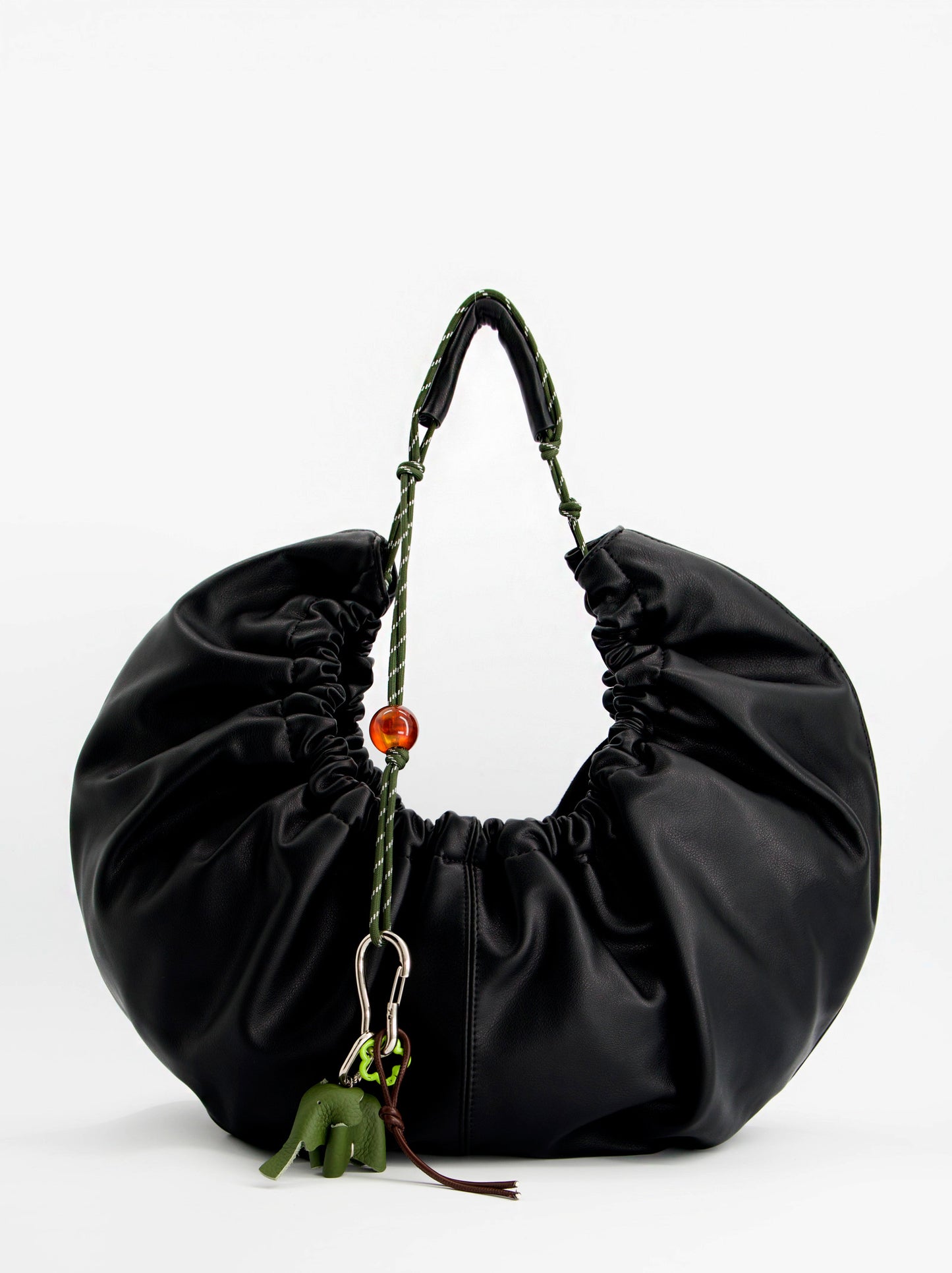 Bolso negro fruncido efecto piel - ULK Bolor