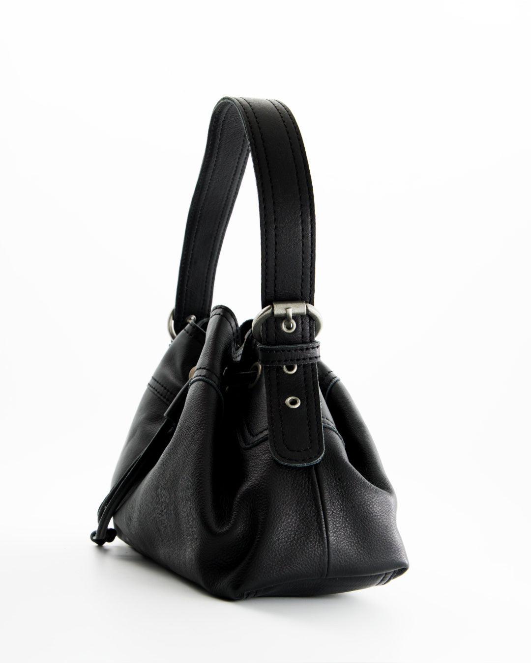 Black leather bag - Pomelie
