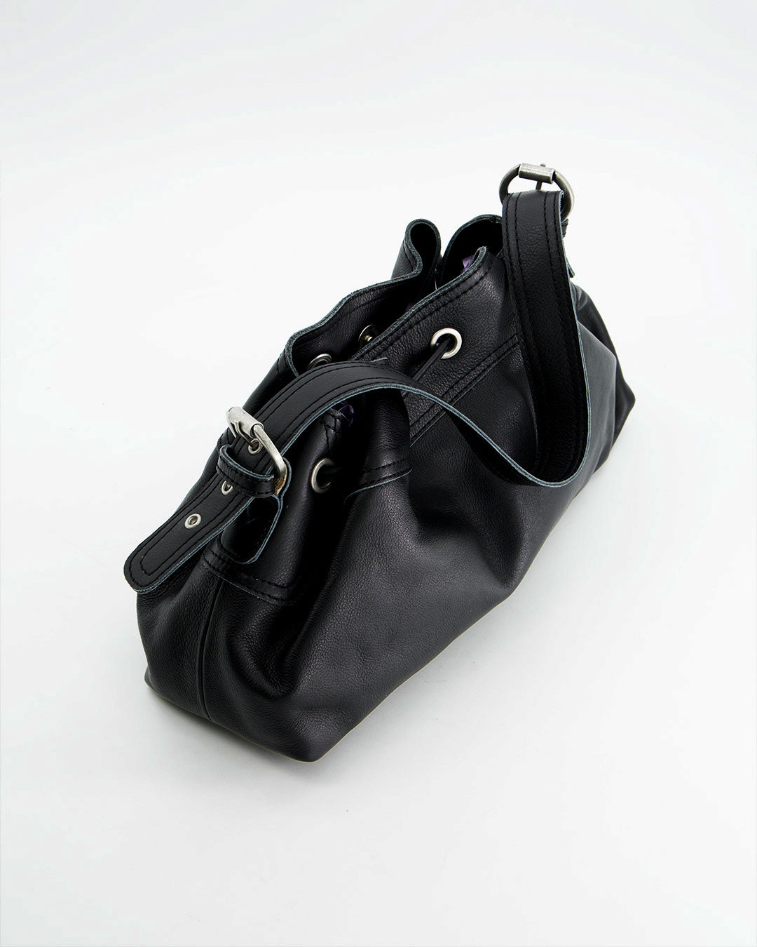 Black leather bag - Pomelie