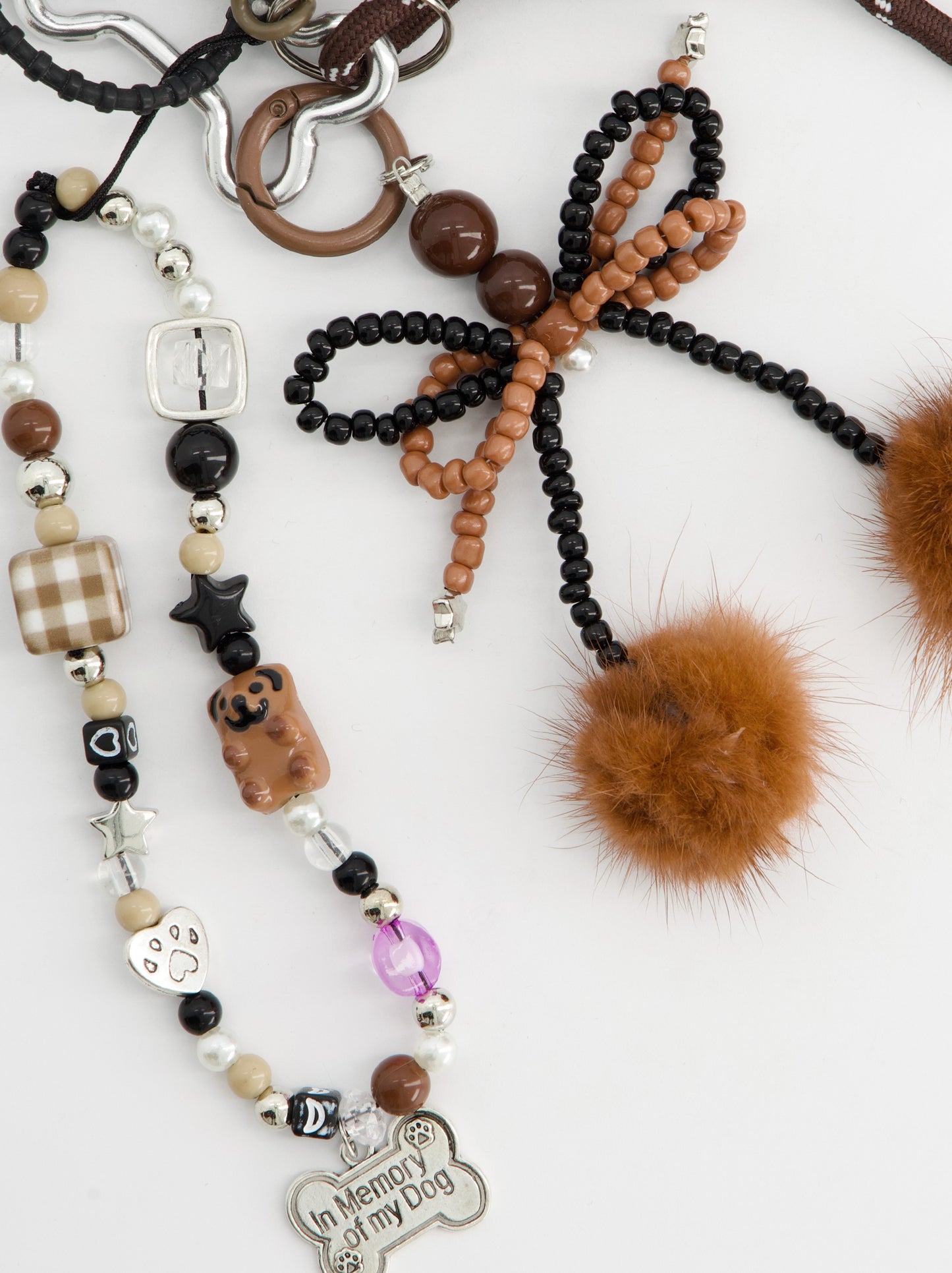 Bolso tote de pelo con charms - Fuzzy