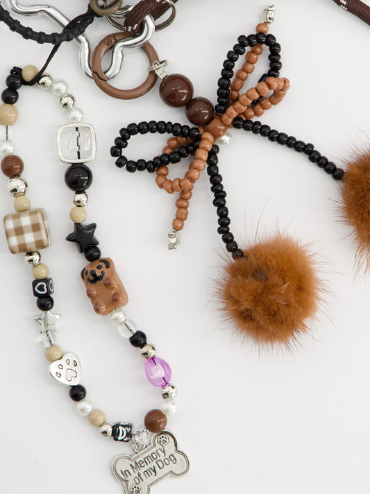 Bolso tote de pelo con charms - Fuzzy