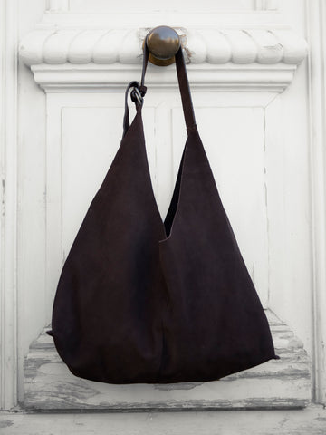 Bolso hobo de ante marrón - Carmeneta