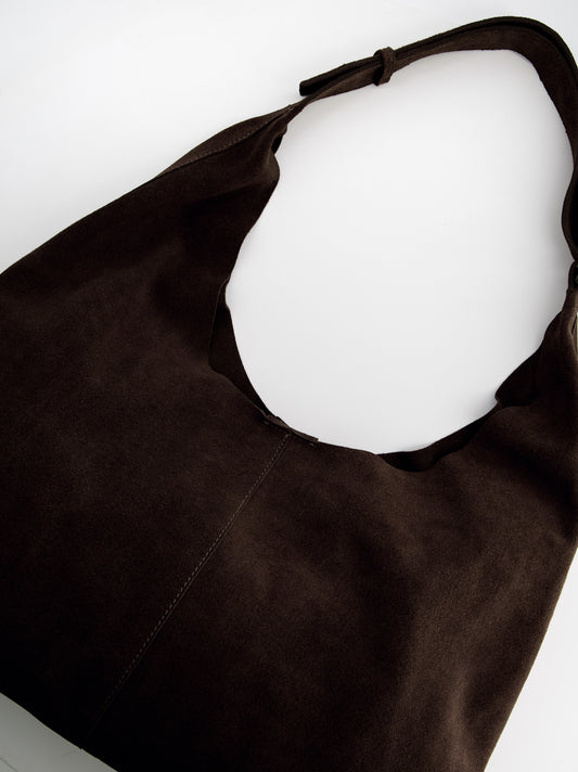 Bolso hobo de ante marrón - Carmeneta