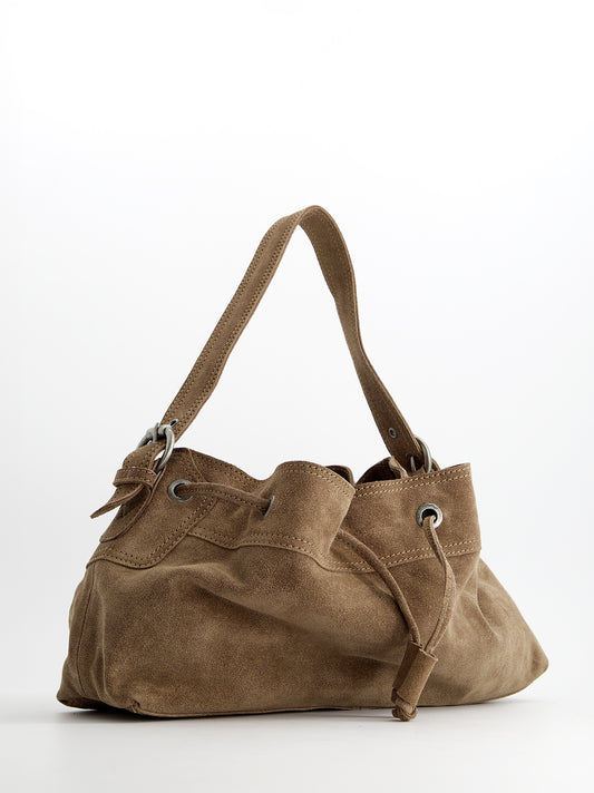 Bolso bucket de piel cierre ajustable - Pomelie