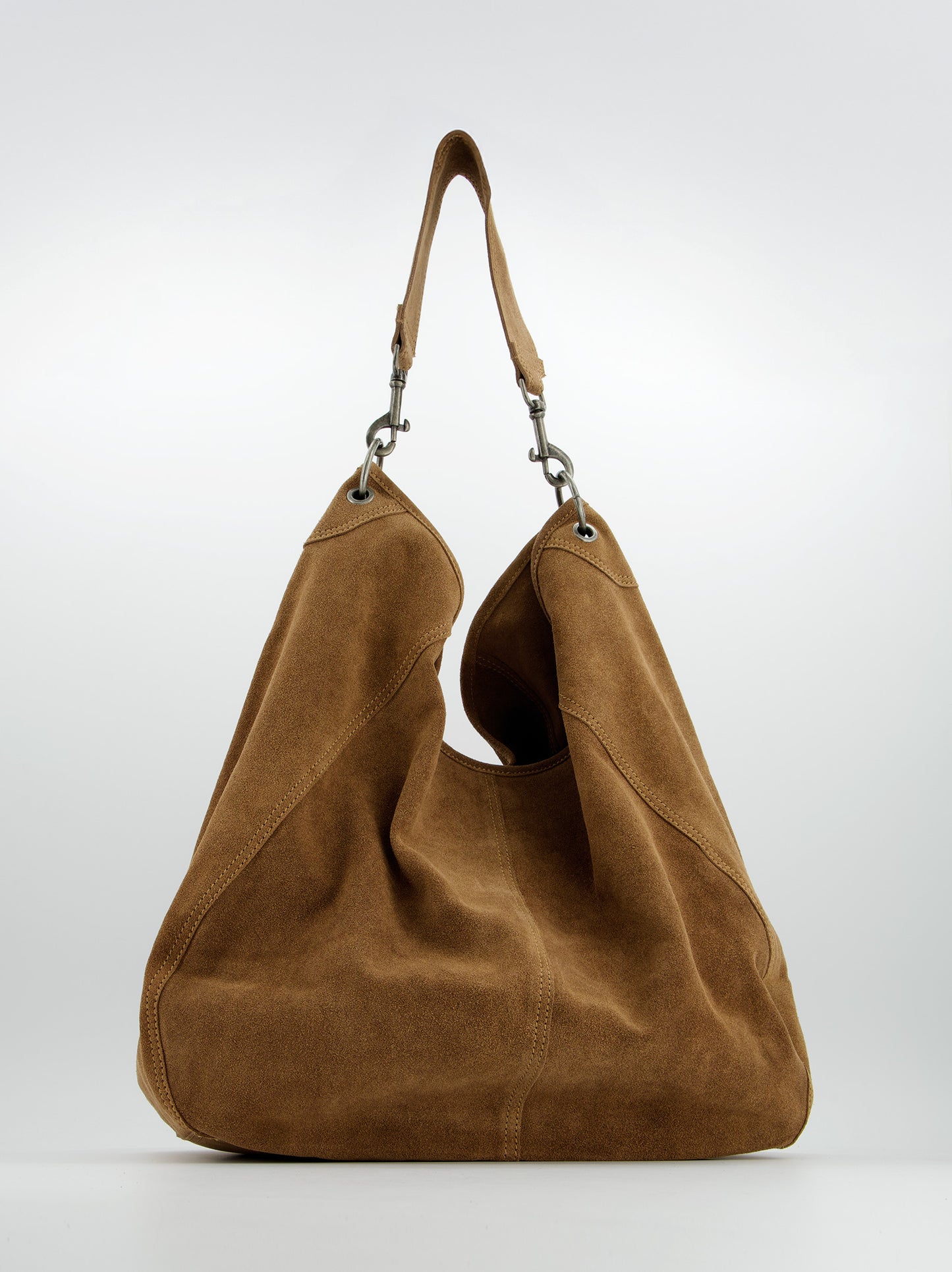 Bolso hobo en ante con mosquetones - Apris