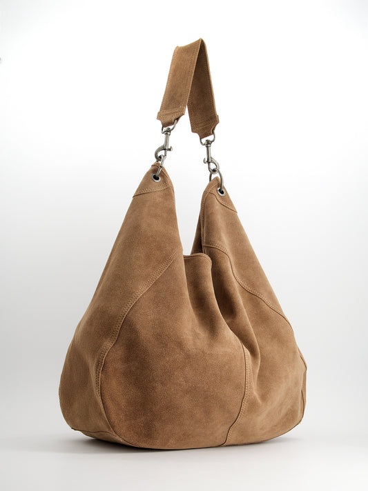 Bolso hobo en ante con mosquetones - Apris
