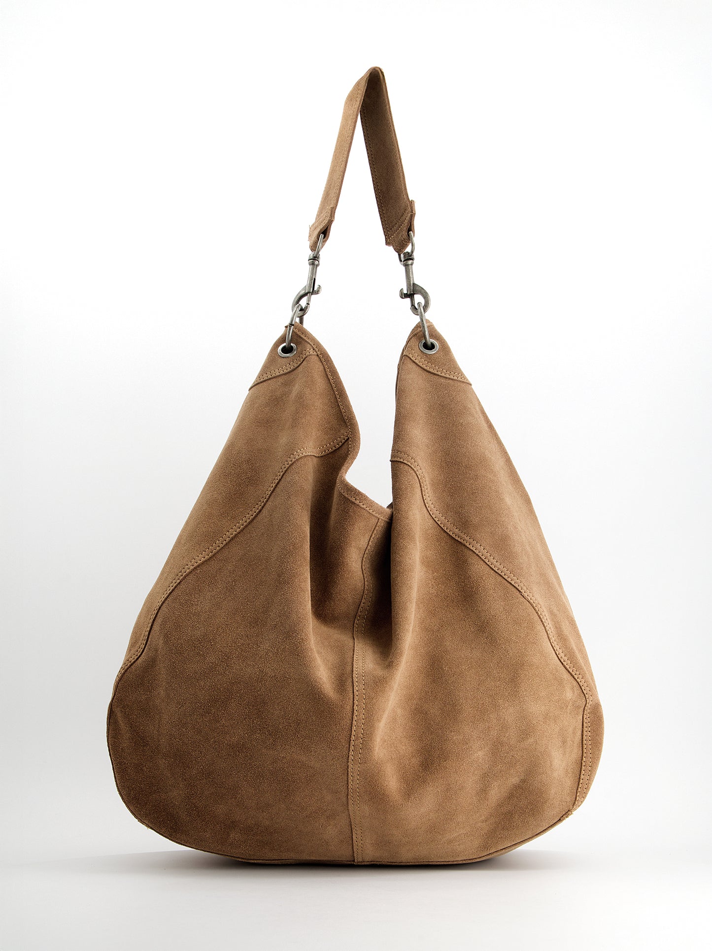 Bolso hobo en ante con mosquetones - Apris