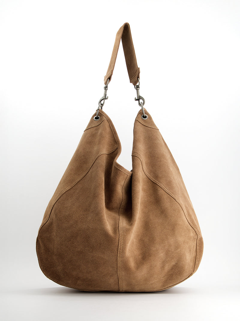 Bolso hobo en ante con mosquetones - Apris