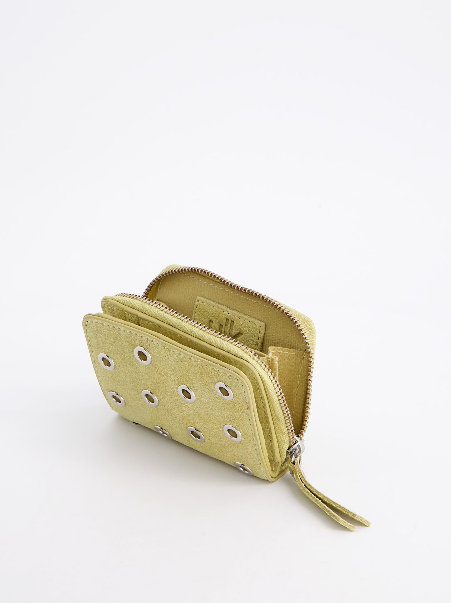 Cartera Compacta De Piel Amarilla Con Detalles Metálicos - Baly