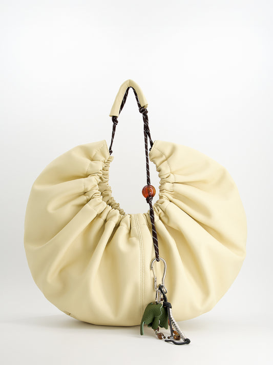 Bolso amarillo fruncido efecto piel - Bolor
