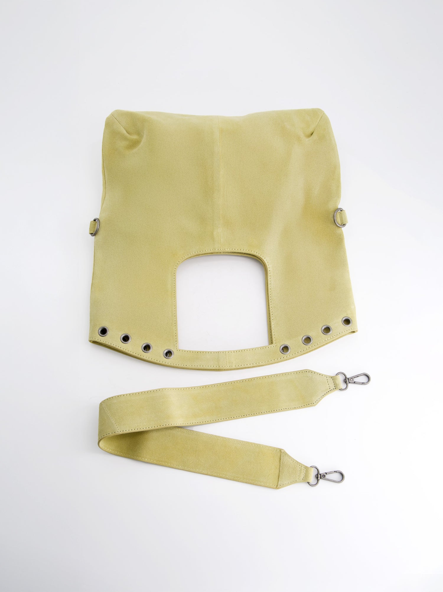 Bolso De Piel Serraje Amarillo Con Asa Extraíble -Tini