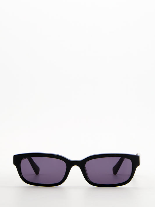 Gafas de sol rectangulares negras con lente violeta - Saint
