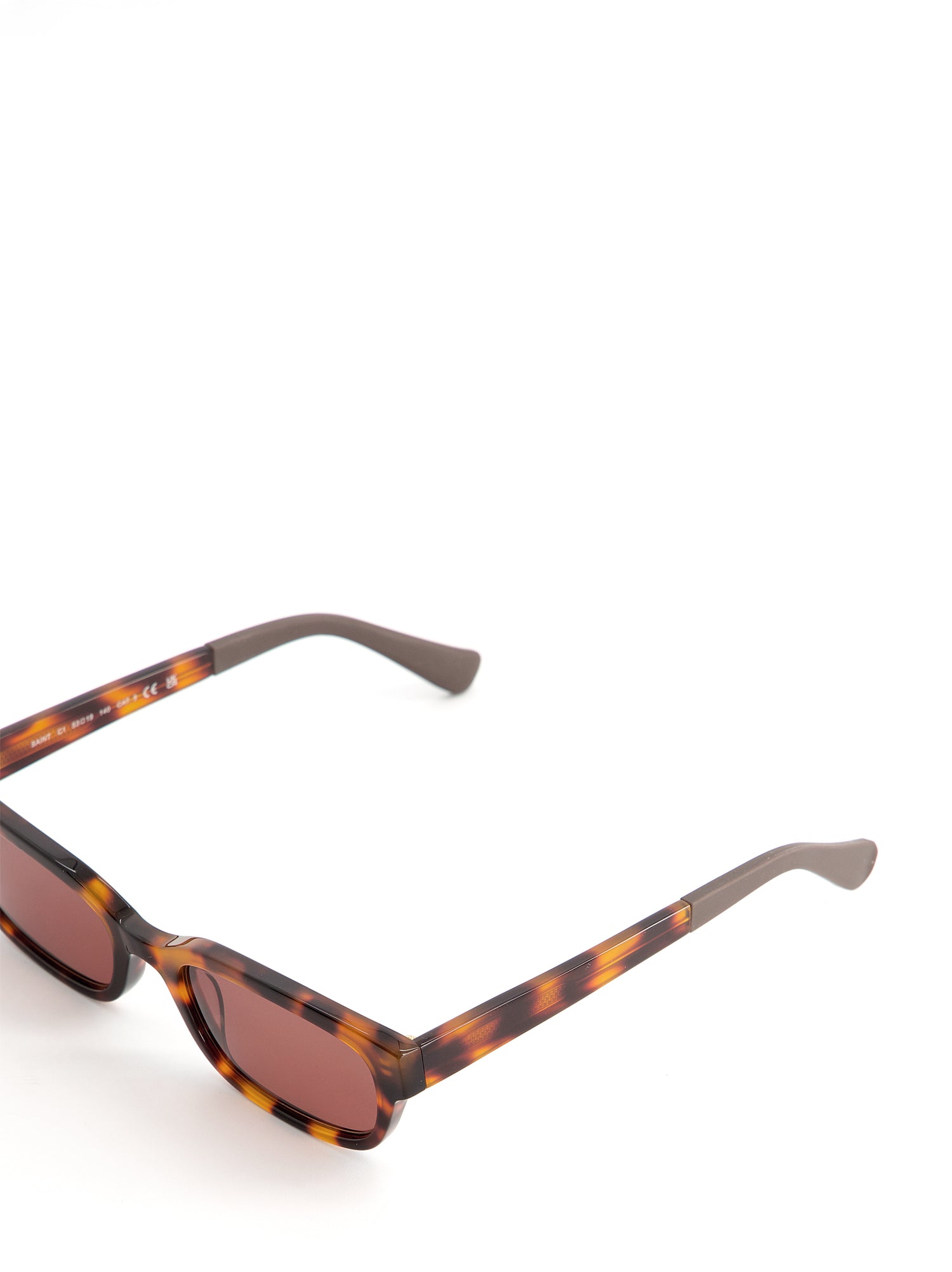 Gafas de sol carey rectangulares con lente rosado - Saint