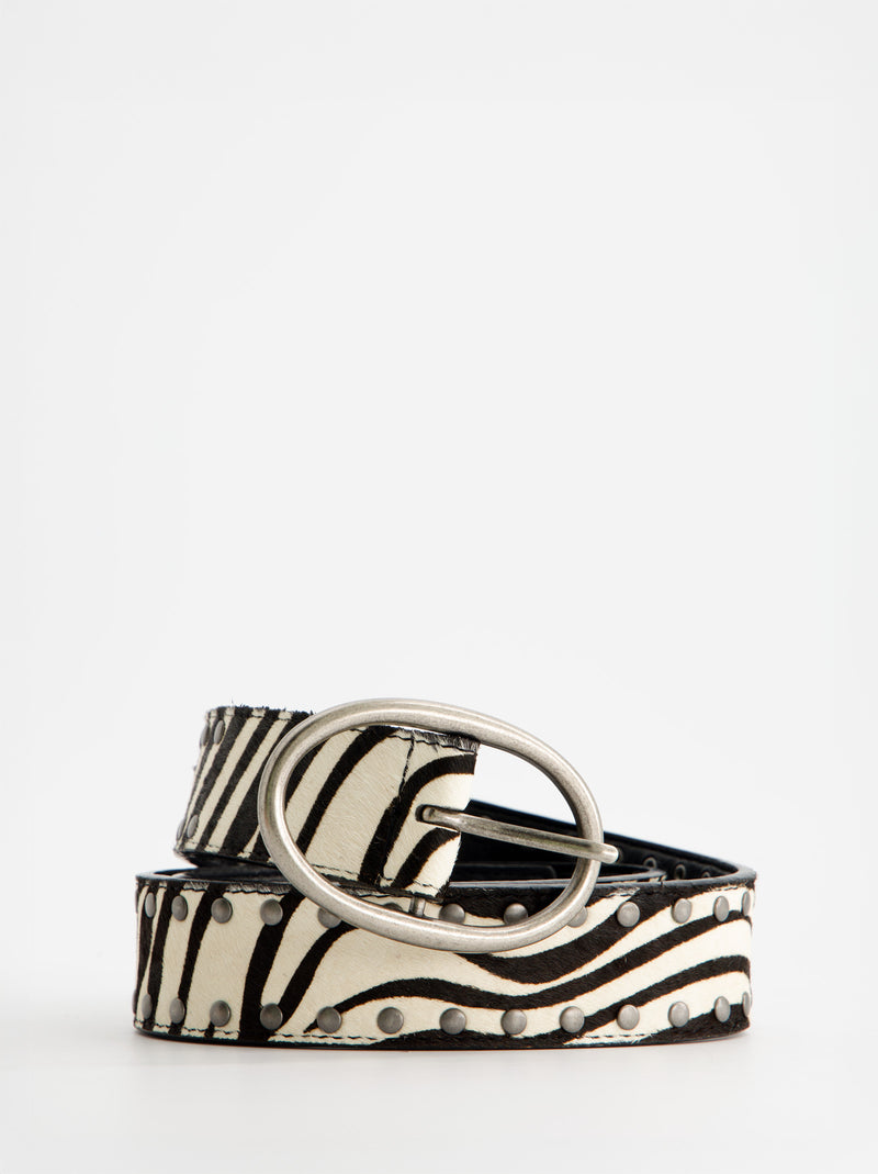 Cinturón animal print de piel - Brenda