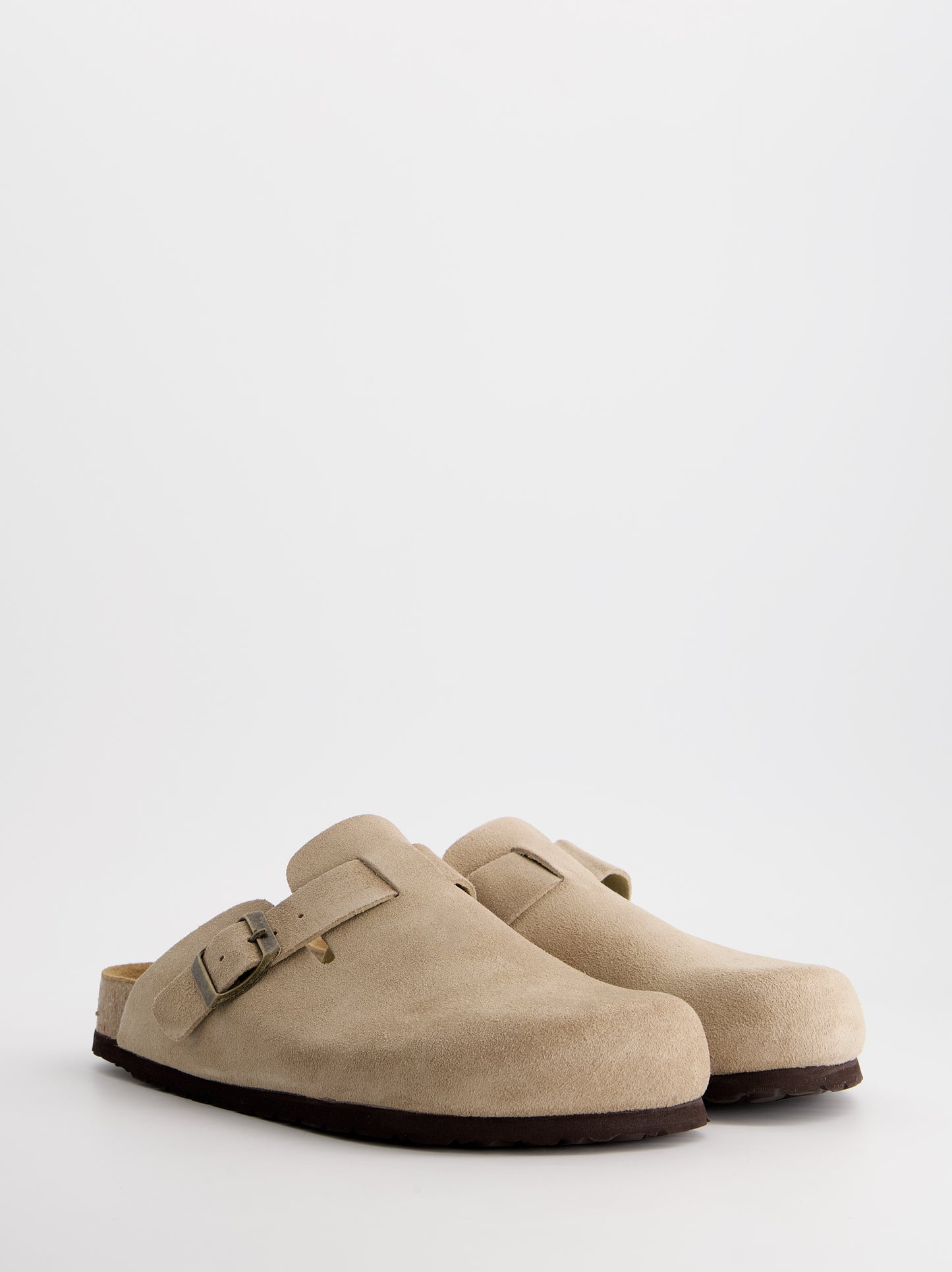 Beige Suede Clogs - Phoenix