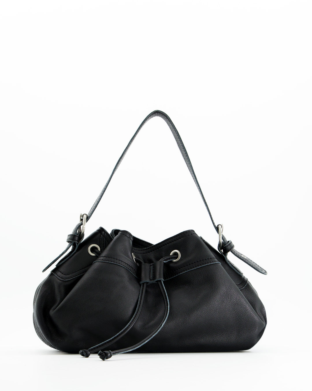 Black leather bag - Pomelie