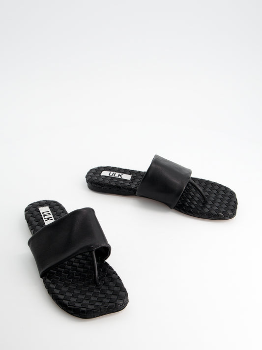 Sandalias de dedo y pala ancha en piel - Oasis