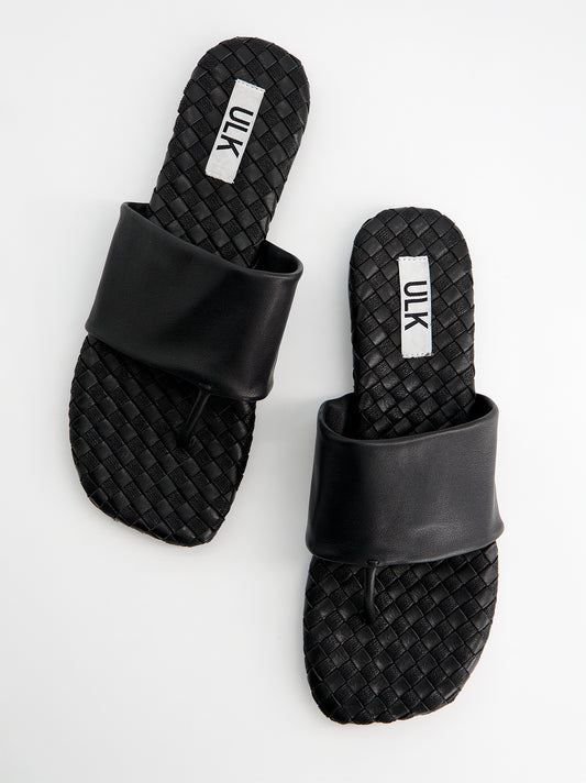 Sandalias de dedo y pala ancha en piel - Oasis