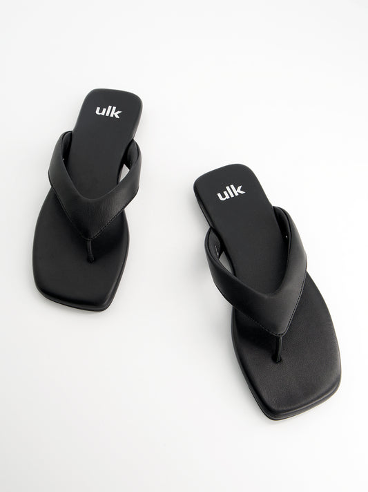 Sandalias cuadradas de dedo en piel - Zaya