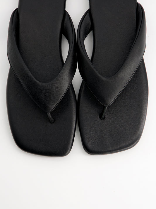 Sandalias cuadradas de dedo en piel - Zaya