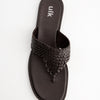 Sandalia thong de piel trenzada - Castor