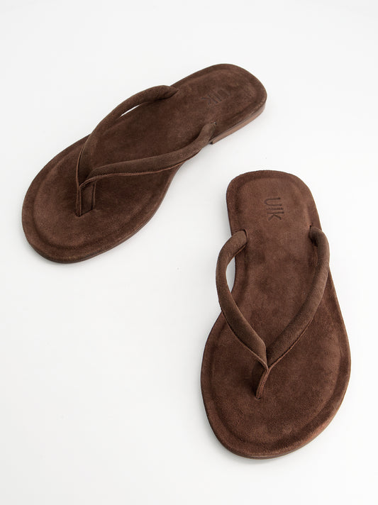 Sandalias de dedo en ante - Nude