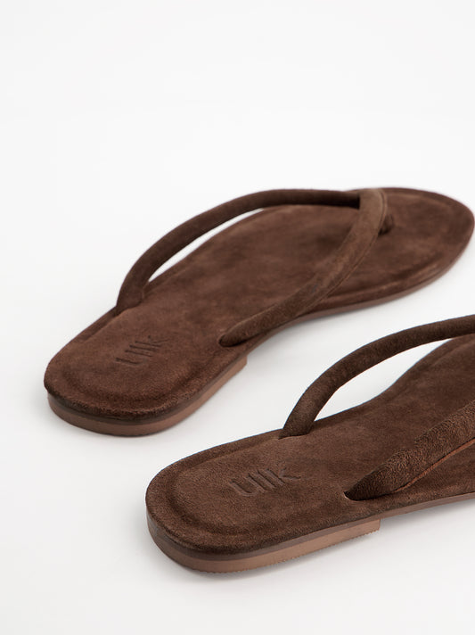 Sandalias de dedo en ante - Nude