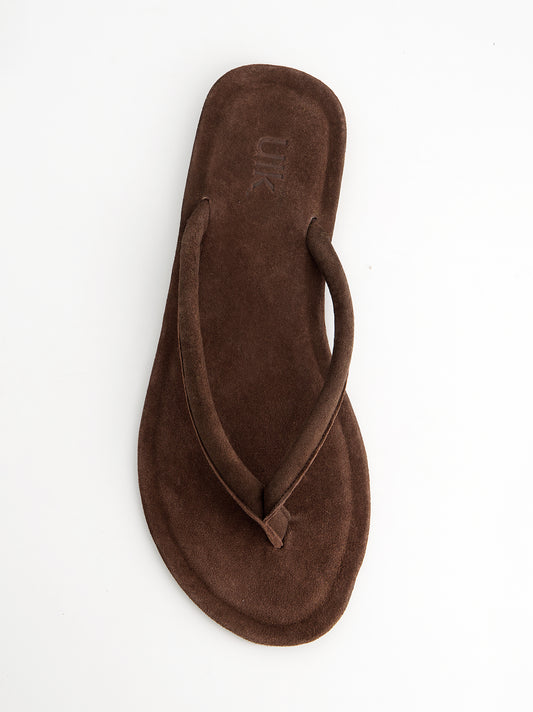 Sandalias de dedo en ante - Nude