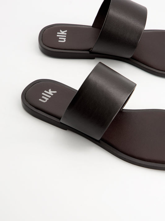 Sandalias planas de piel toe-ring - Fraser