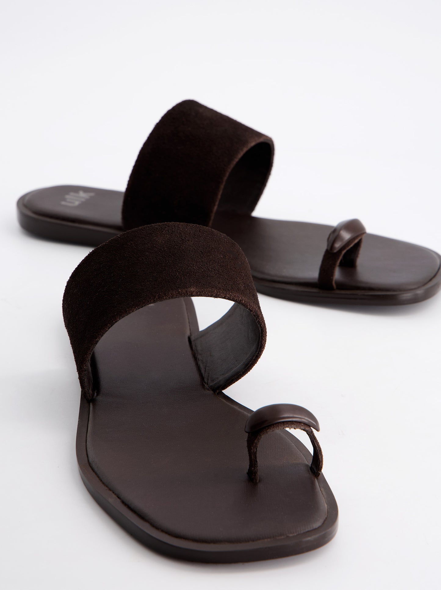 Sandalias planas de piel marrón - Fraser