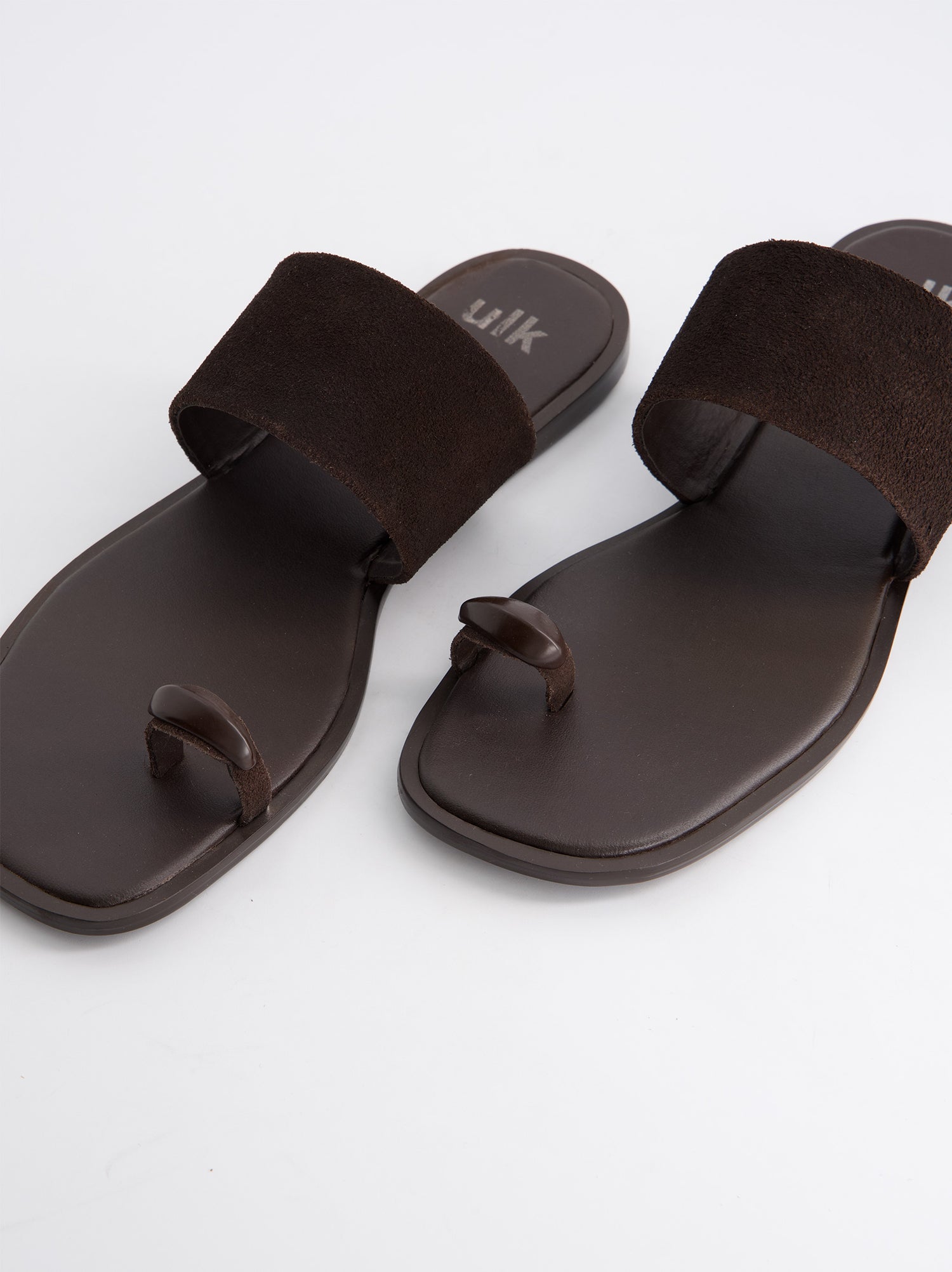 Sandalias planas de piel marrón - Fraser