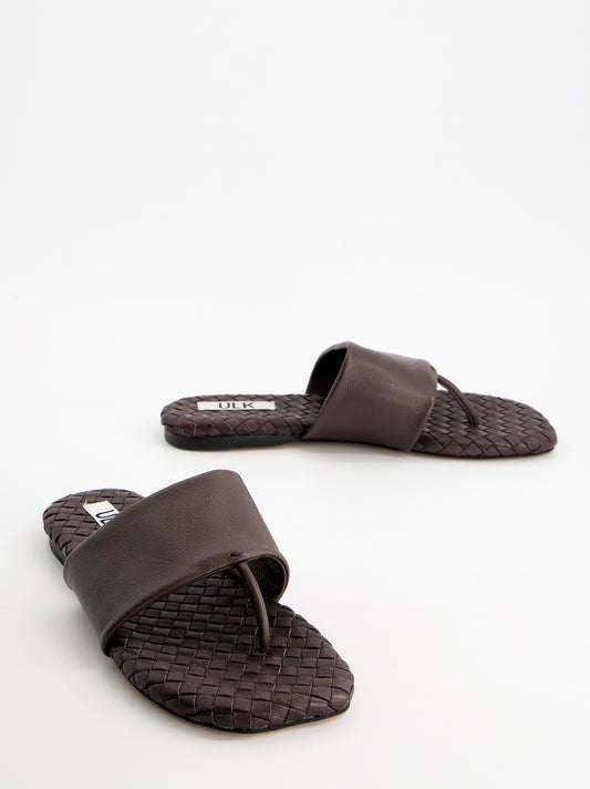 Sandalias de dedo y pala ancha en piel - Oasis