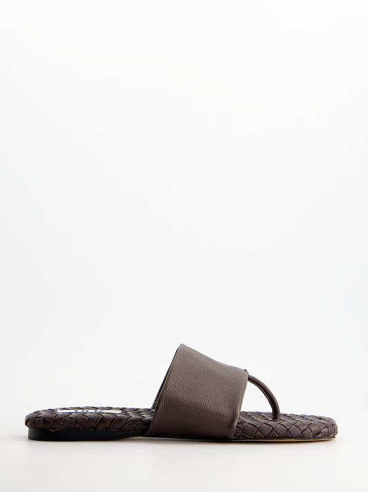 Sandalias de dedo y pala ancha en piel - Oasis