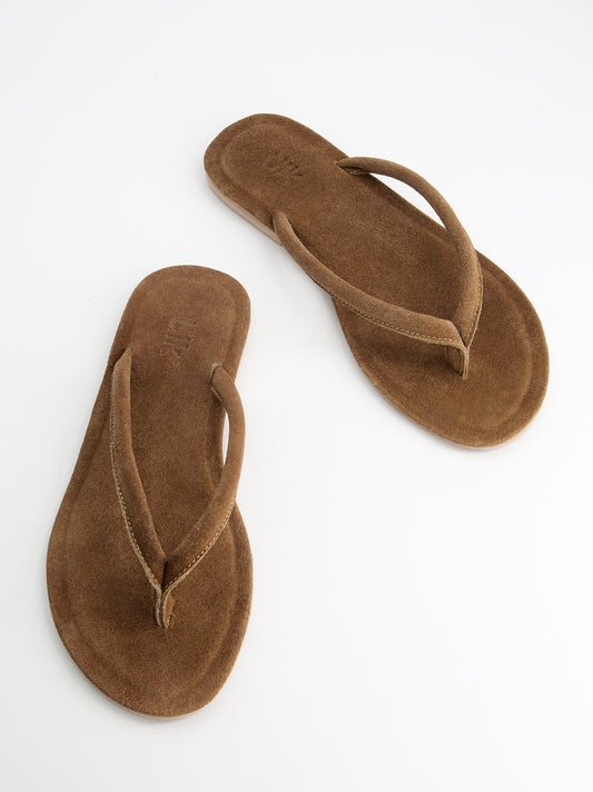 Sandalias de dedo en ante - Nude