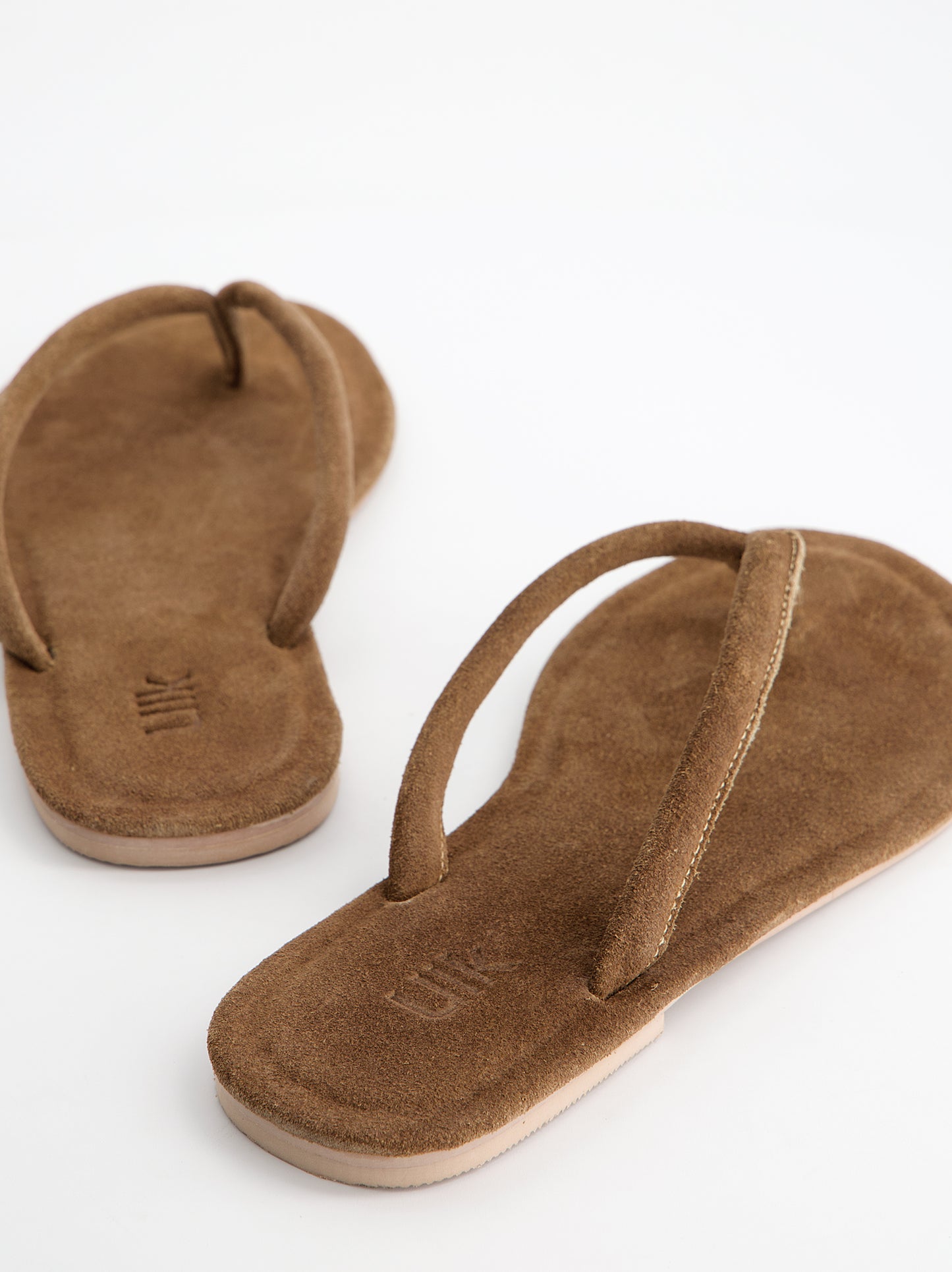 Sandalias de dedo en ante - Nude