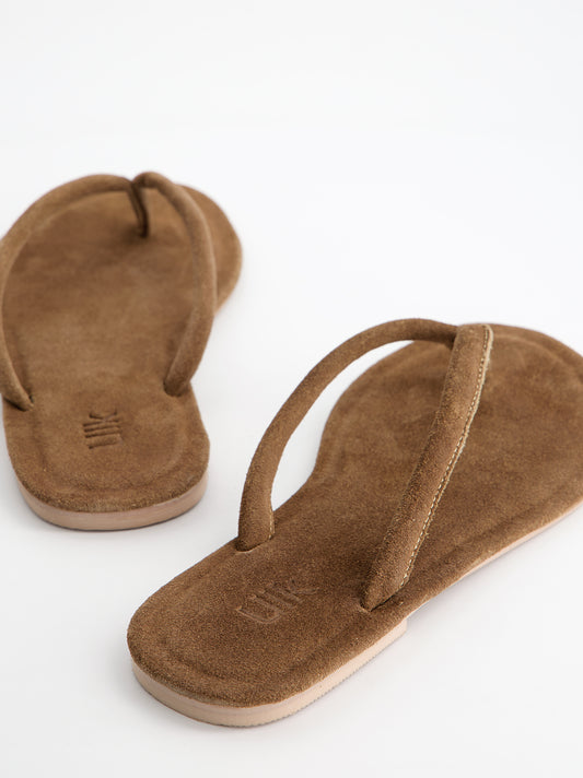 Sandalias de dedo en ante - Nude