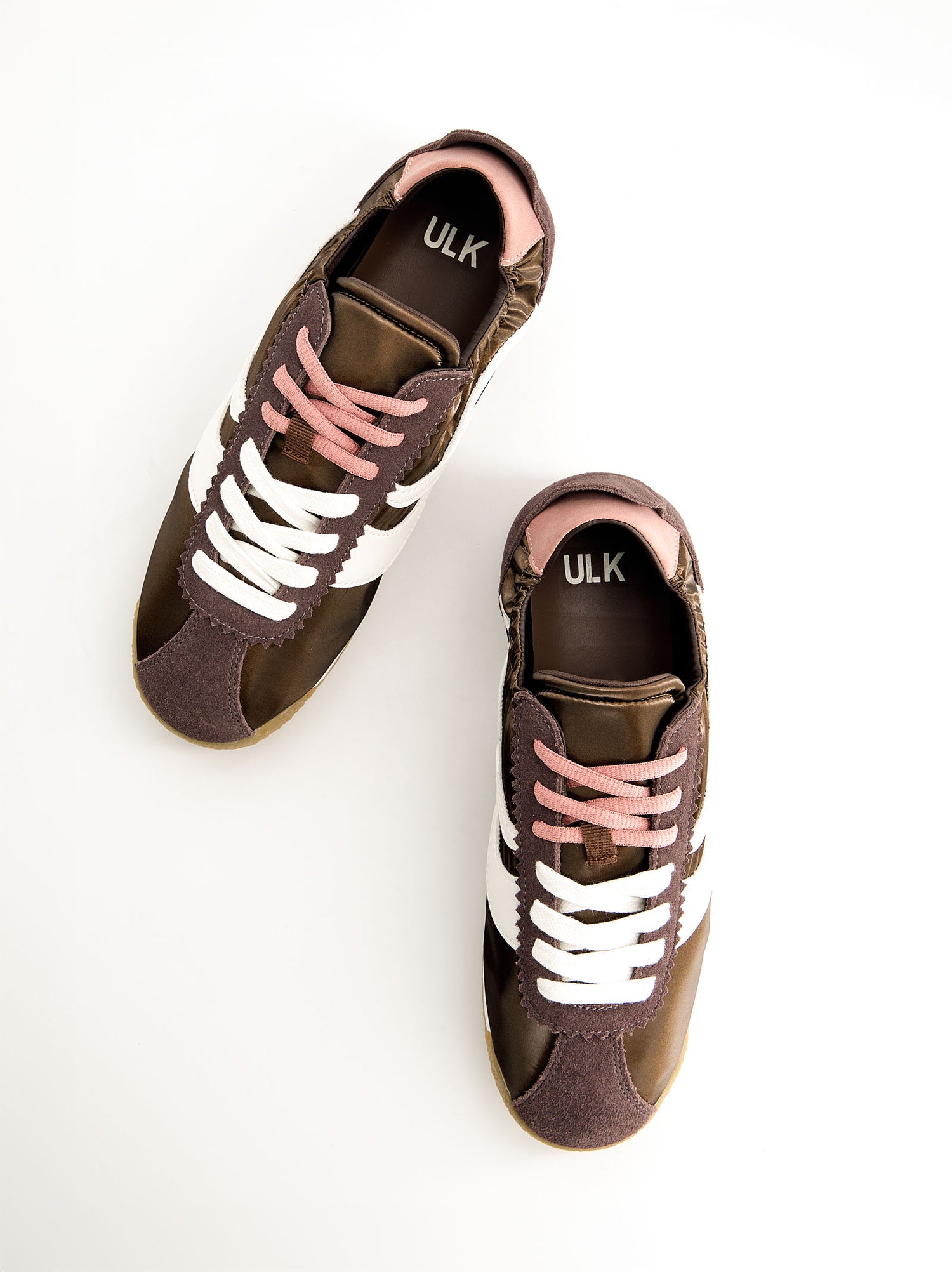 Suede and nylon trainers with gathered detail - Barten