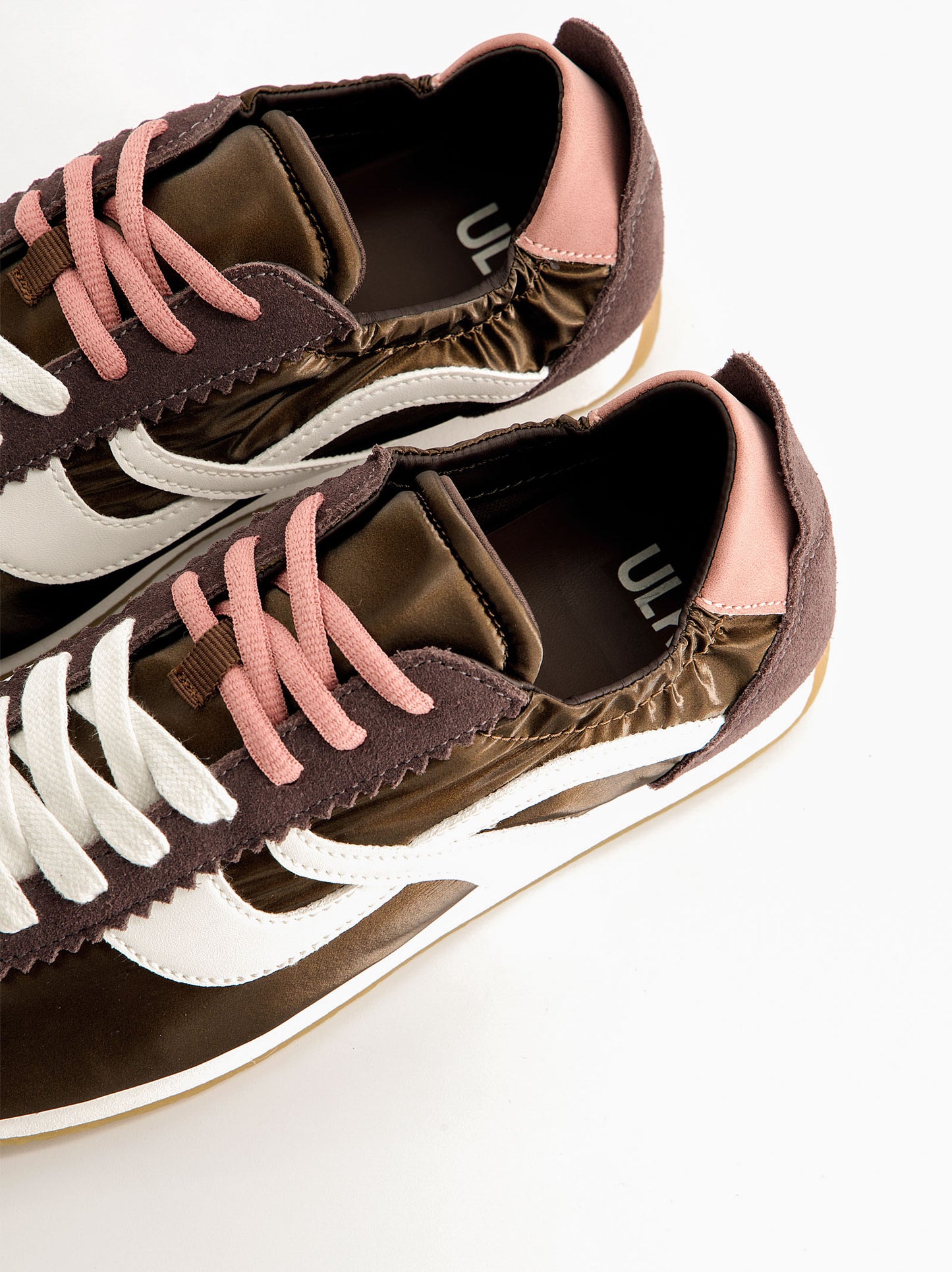 Suede and nylon trainers with gathered detail - Barten