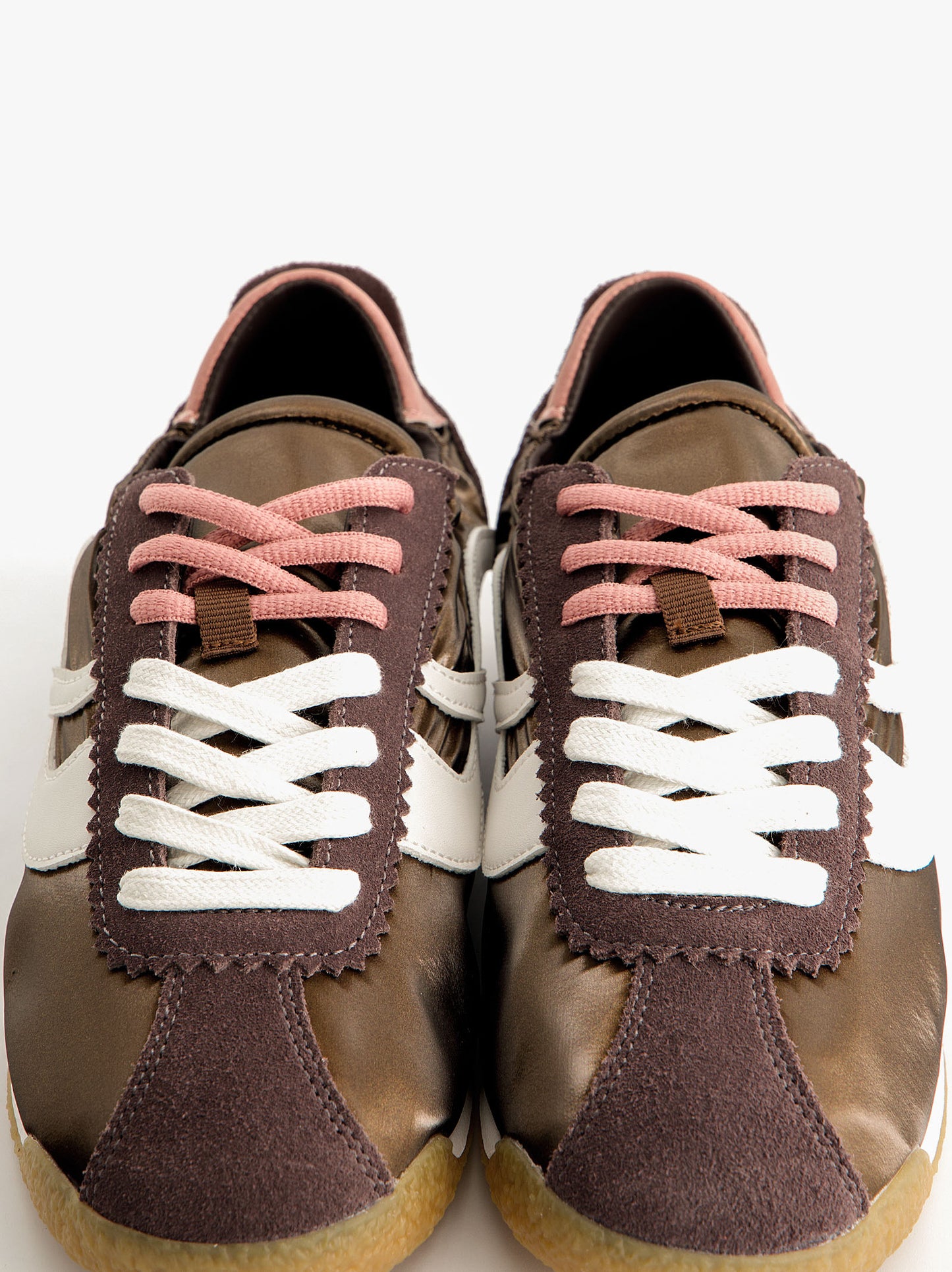 Suede and nylon trainers with gathered detail - Barten