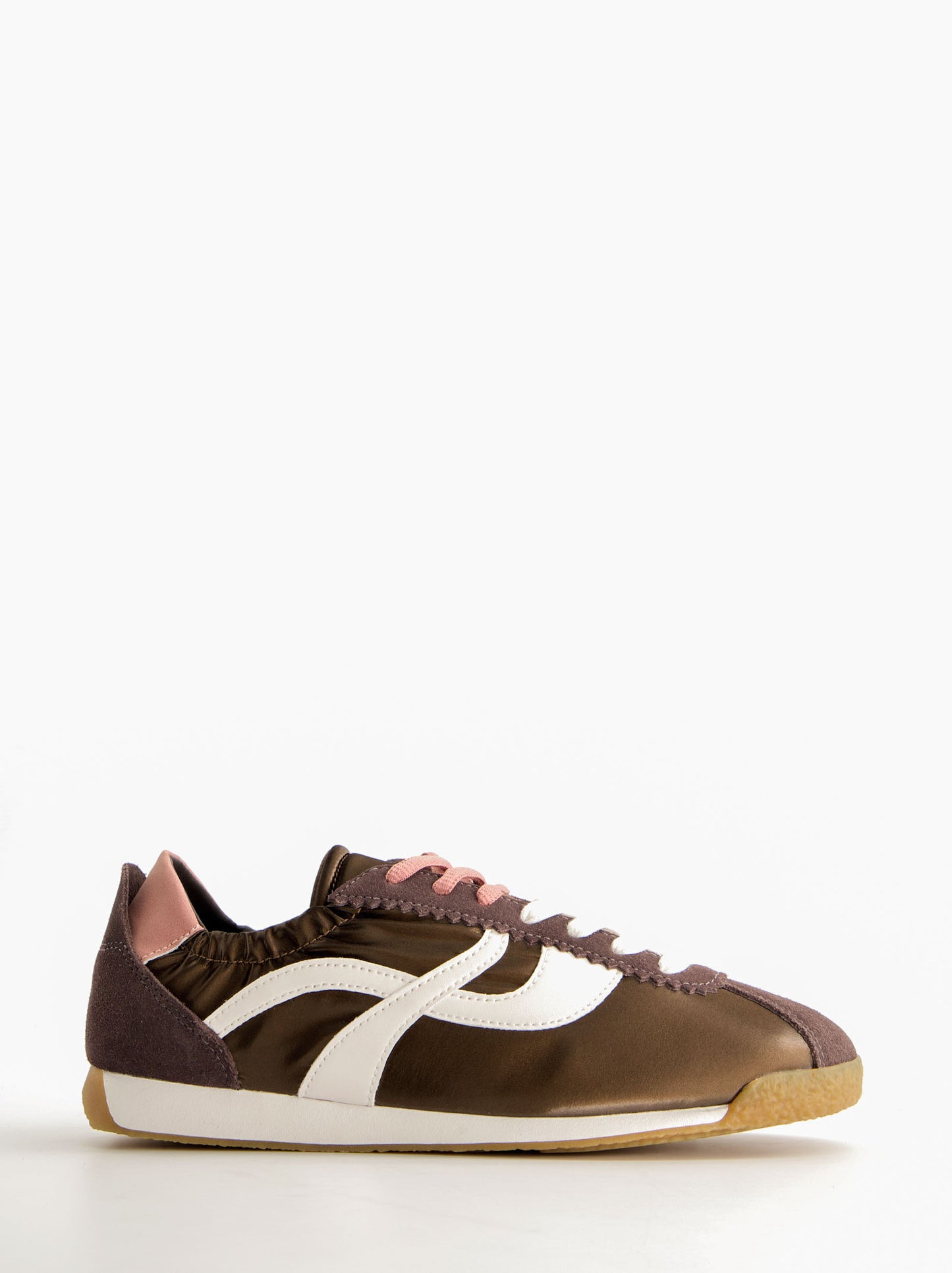 Suede and nylon trainers with gathered detail - Barten