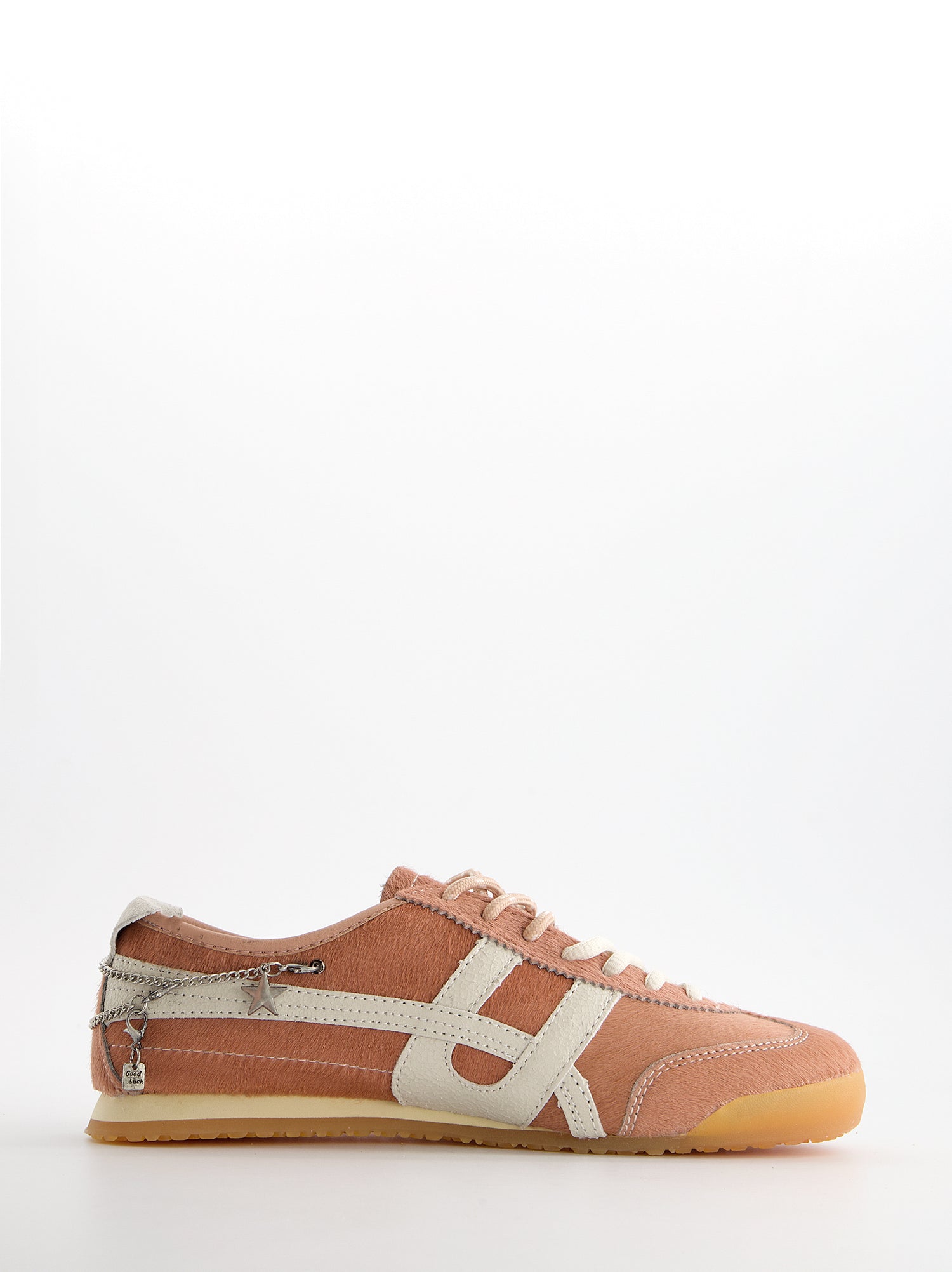 Zapatillas rosas de pelo vintage con charms - Onix