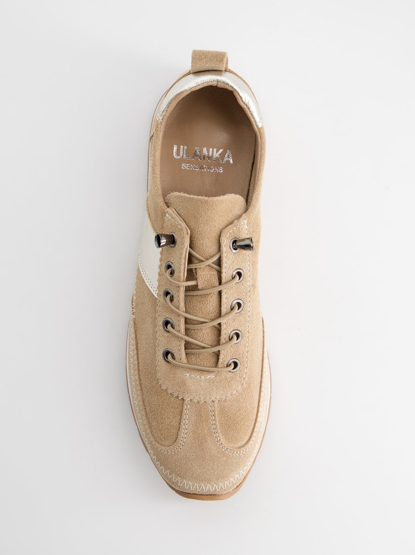 Zapatillas en ante con cordones elásticos - 032 004