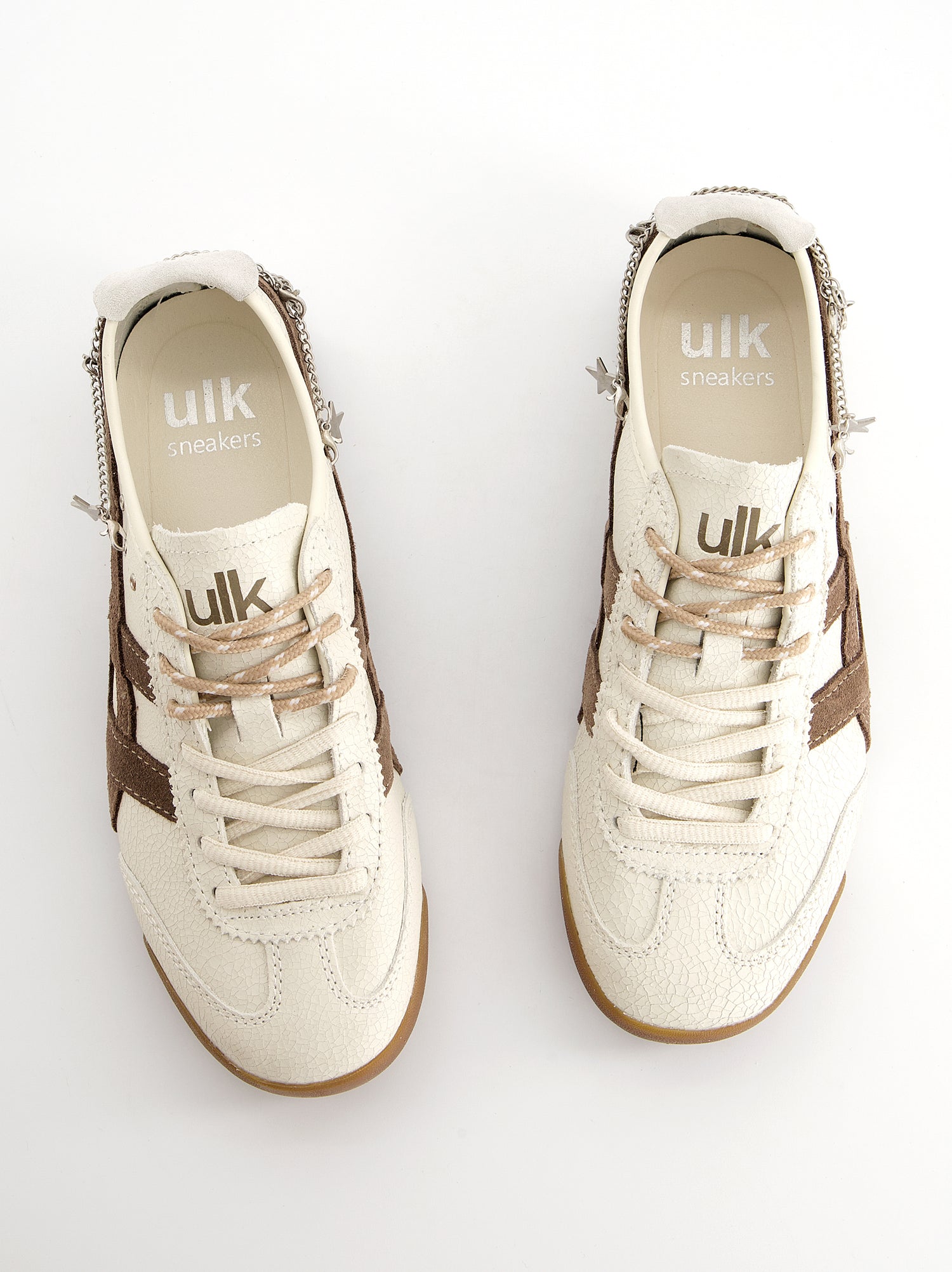 Zapatillas blancas de piel efecto craquelado - Onix