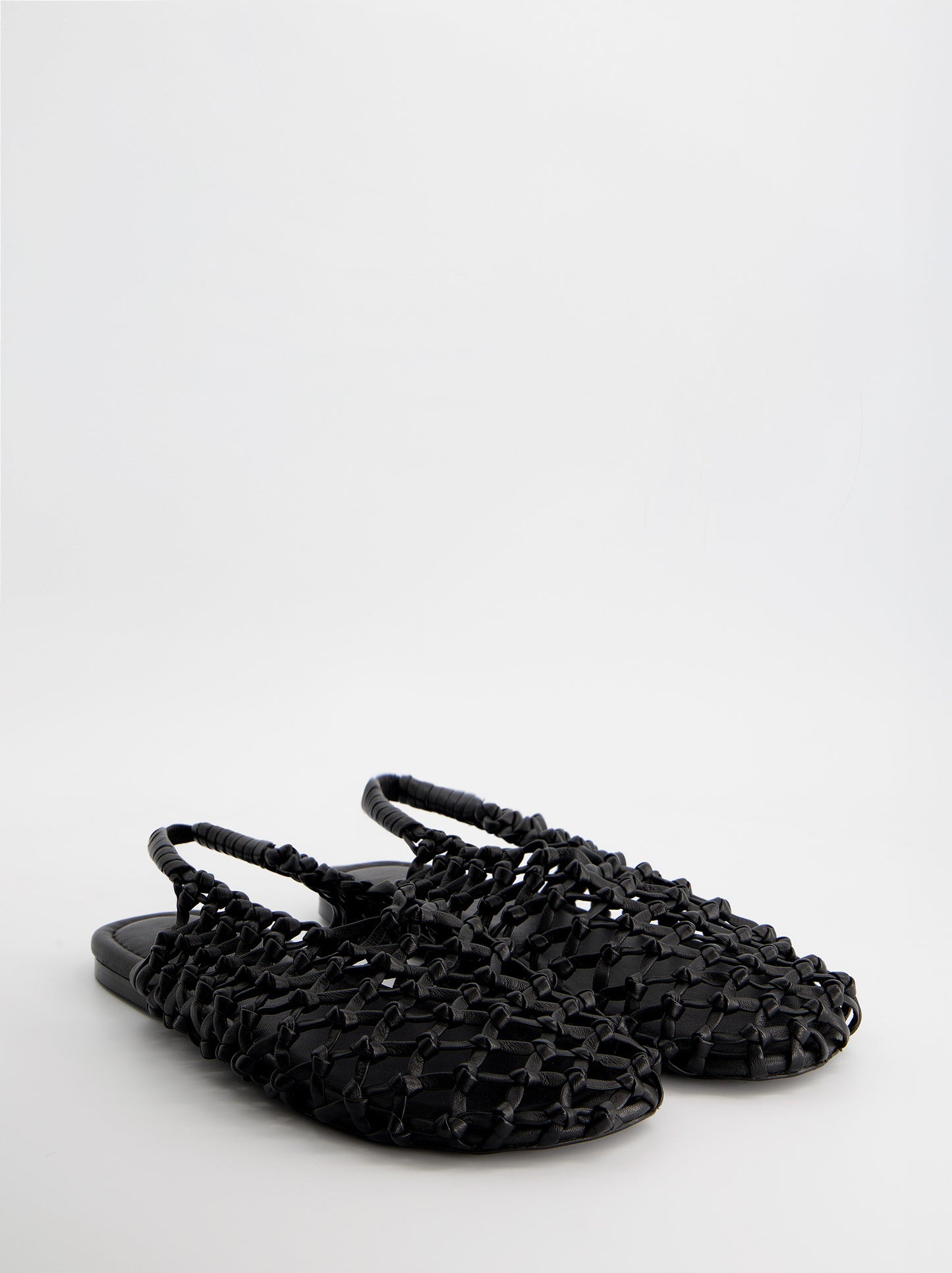 Sandalias negras de piel trenzada - Thunder